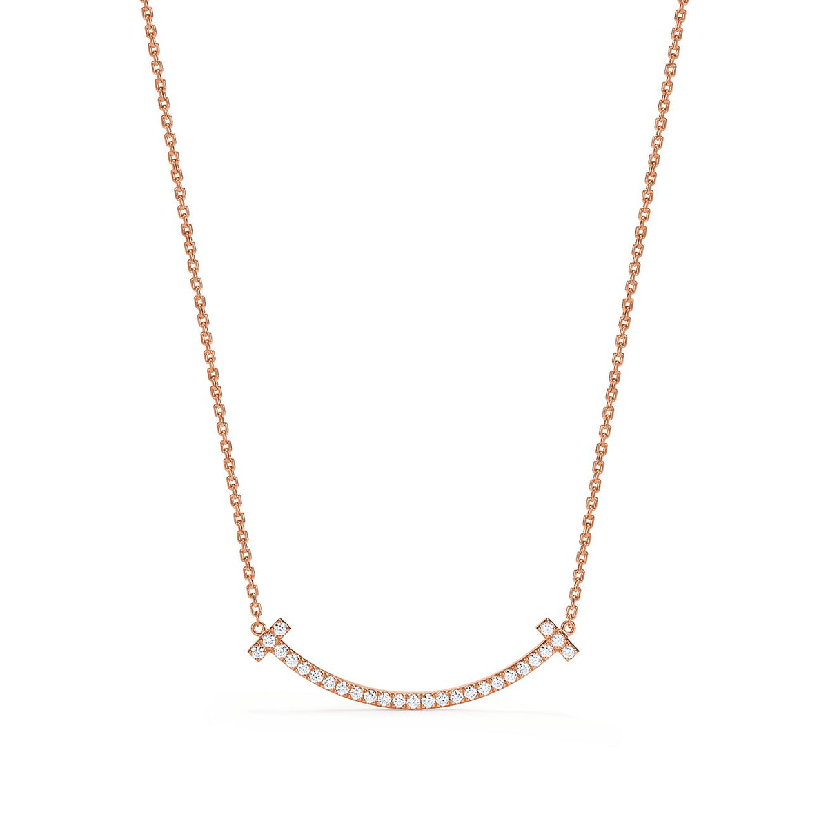 18K Tiffany Medium Diamond Pendant Necklace