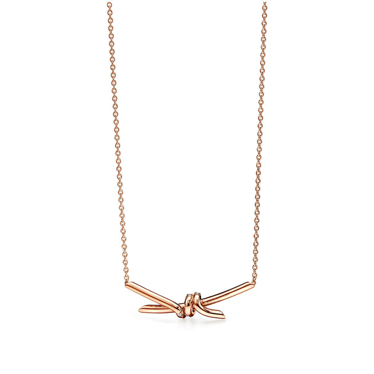 18K Tiffany Knot Pendant Diamond Necklace