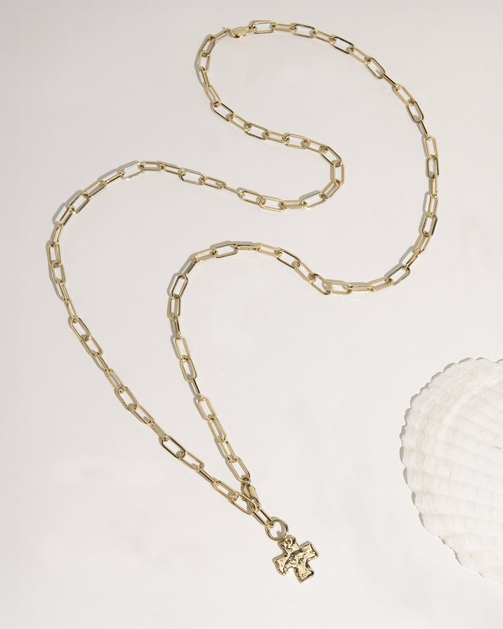 Chunky Cross Chain Necklace and Extender Set