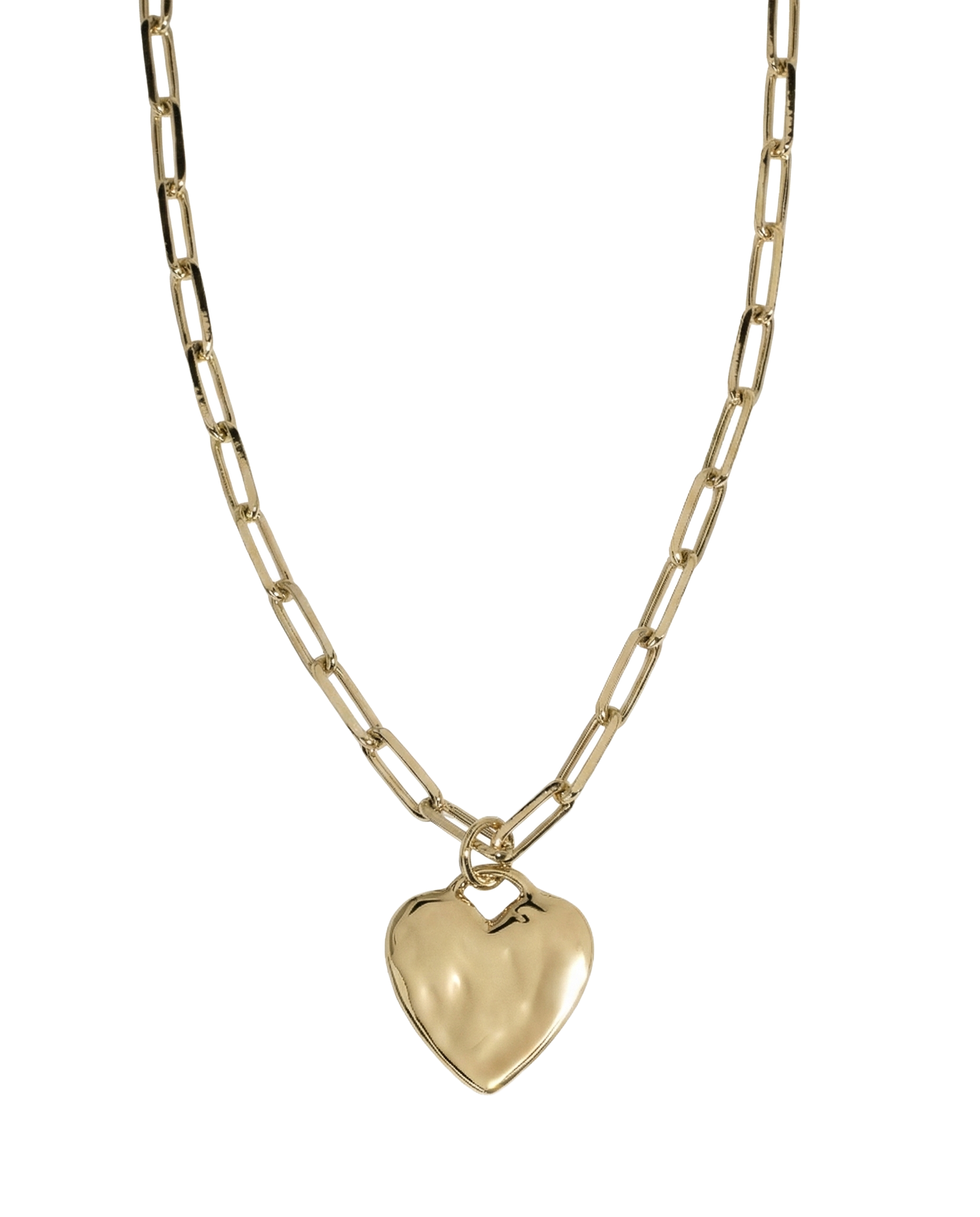 Chunky Heart Necklace - Solid Gold