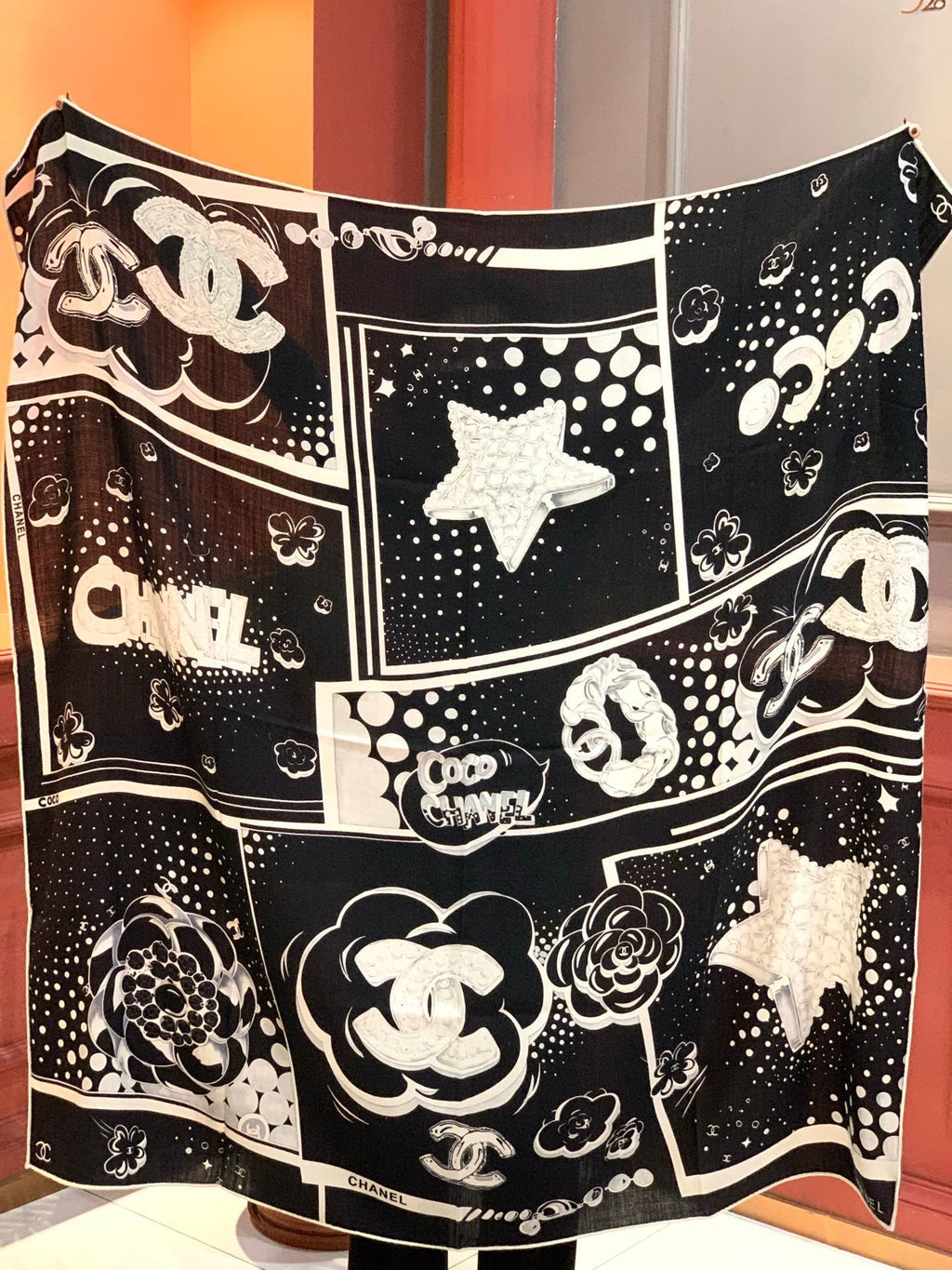 CHANEL 25S SCARF 140 CM IN CASHMERE SILK 941831