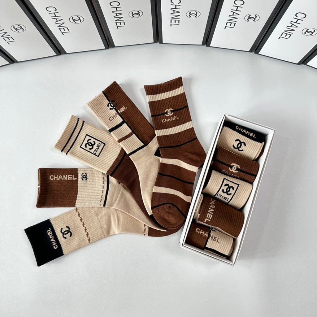 CHANEL CREW SOCKS 417461 ( 1 BOX )
