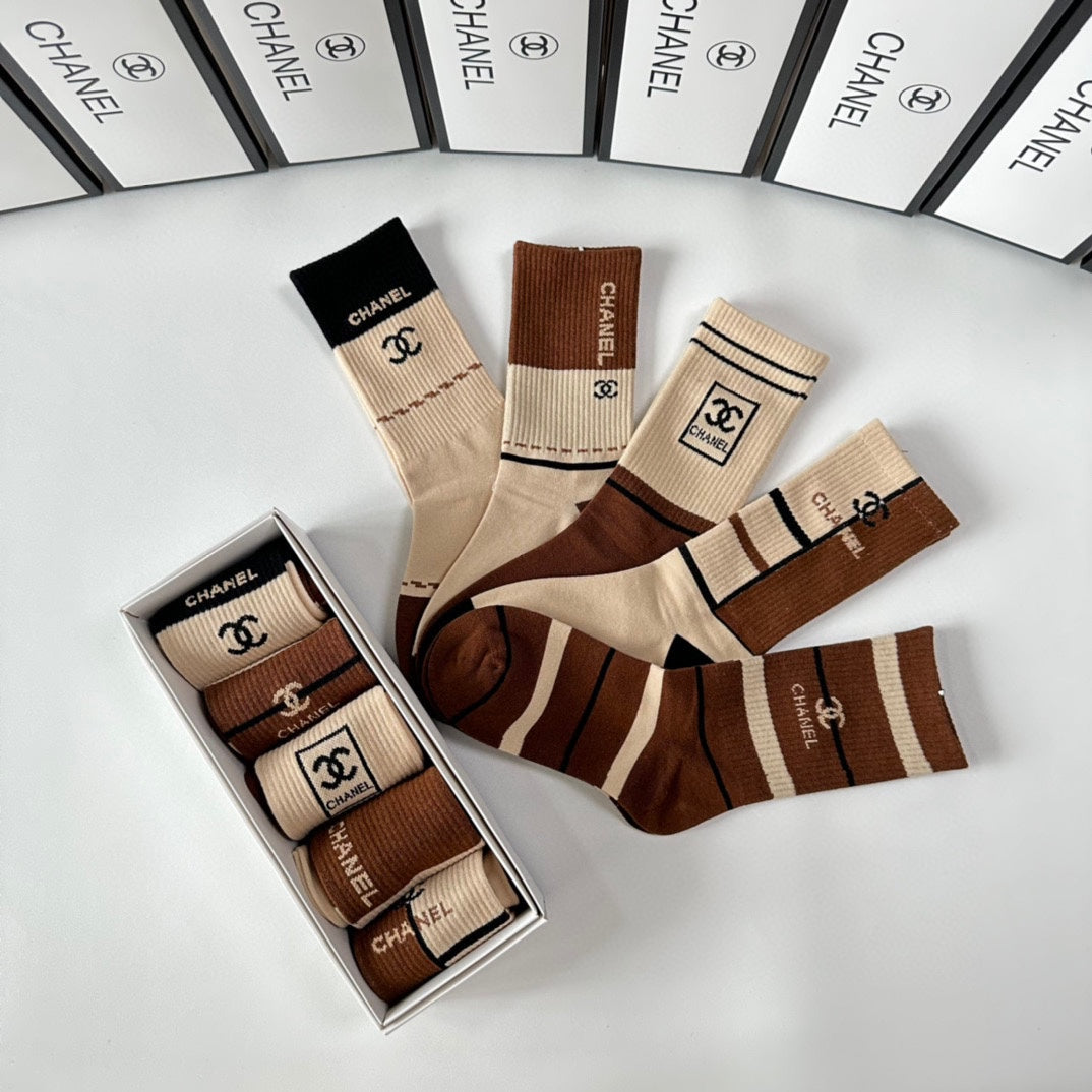 CHANEL CREW SOCKS 417461 ( 1 BOX )