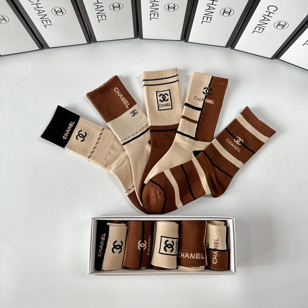 CHANEL CREW SOCKS 417461 ( 1 BOX )
