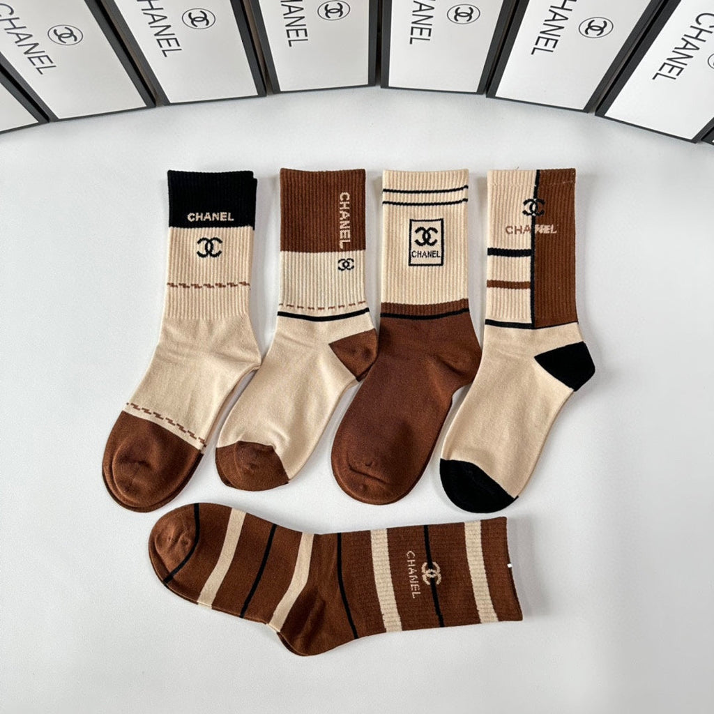 CHANEL CREW SOCKS 417461 ( 1 BOX )