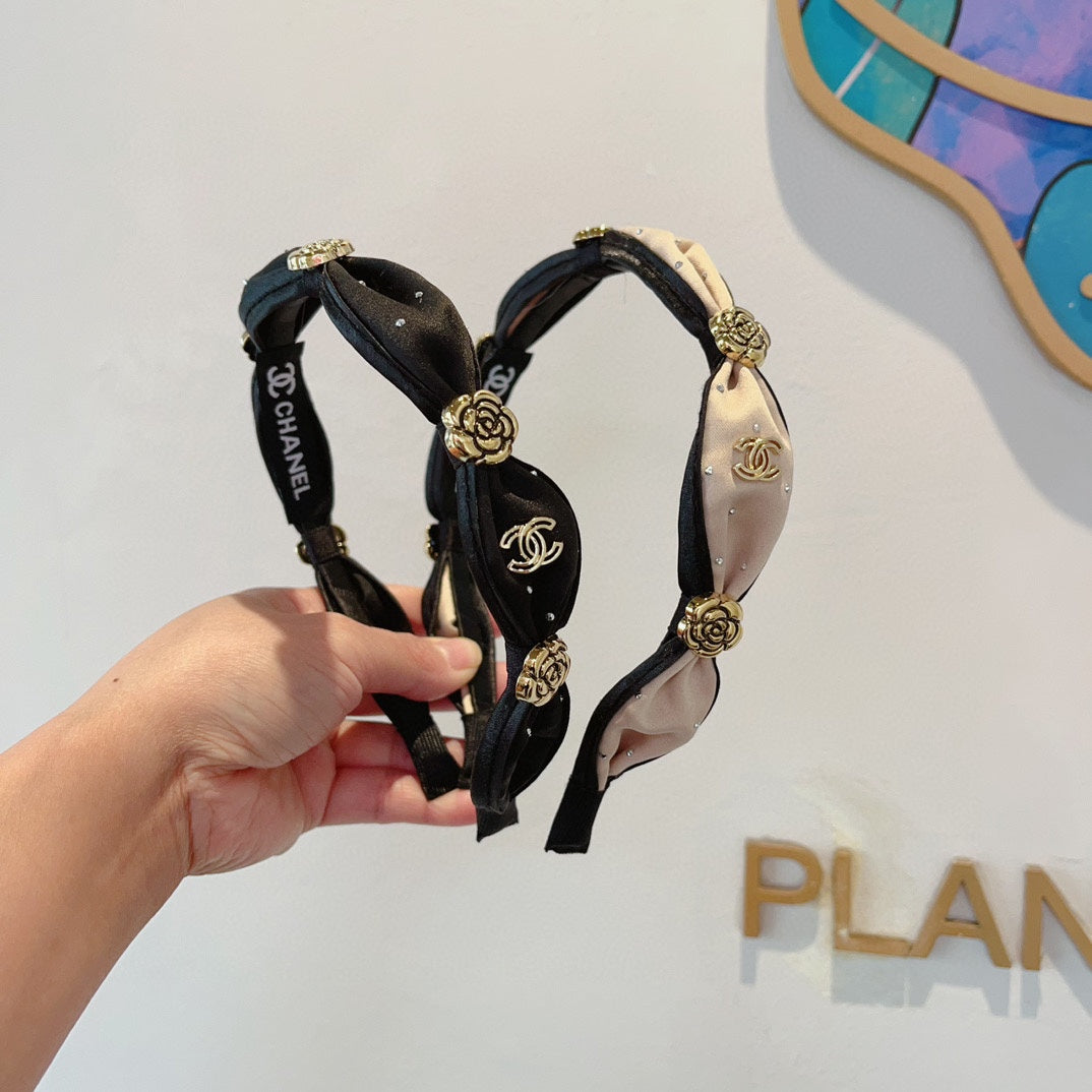 CHANEL LIGHT PINK SILK HAIRBAND 410836