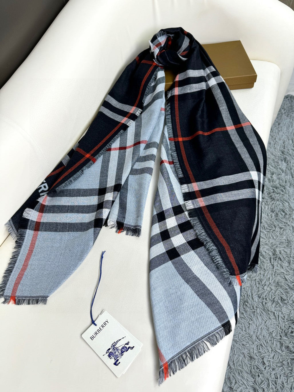 BBR SCARF 220 CM IN SILK CASHMERE 481241