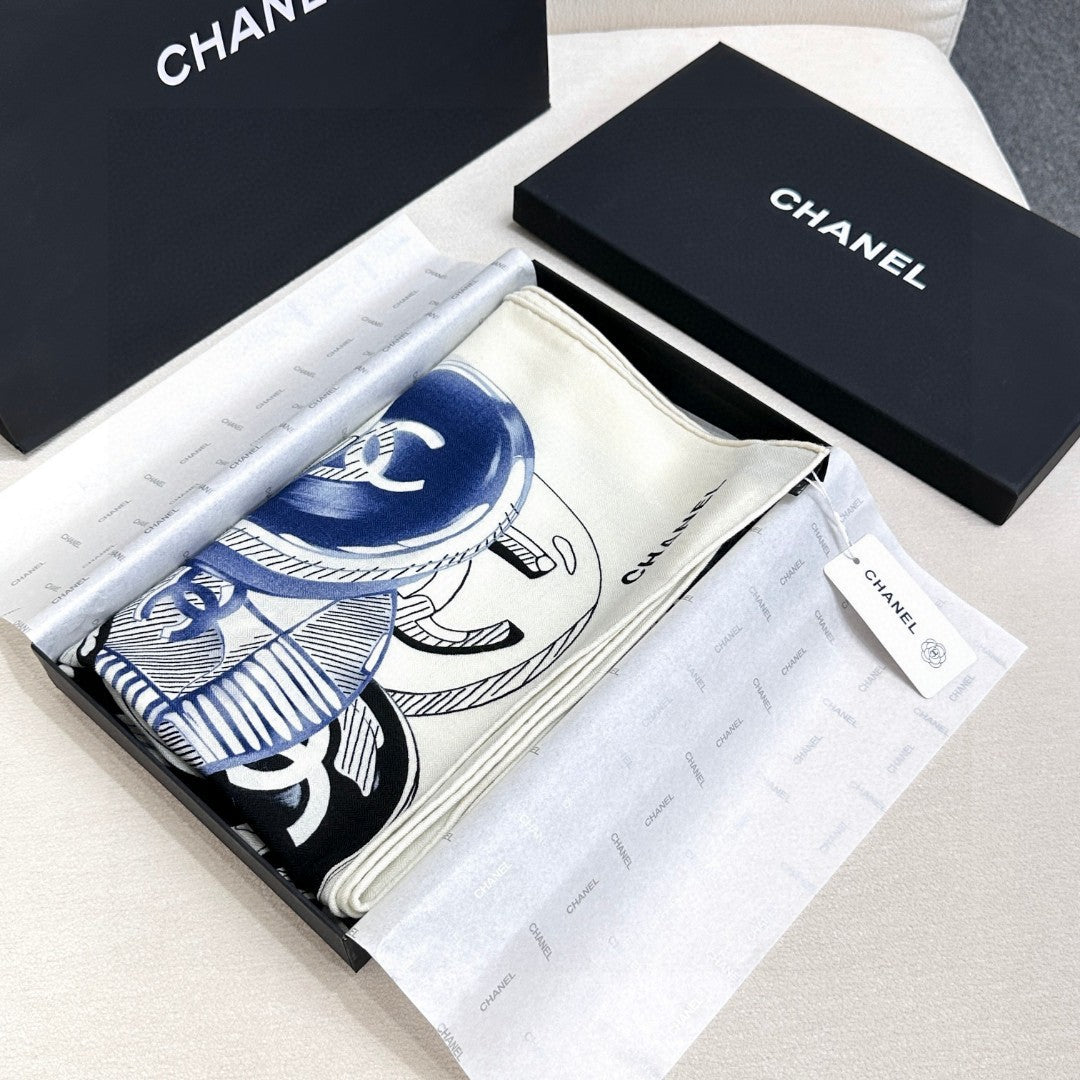 CHANEL 25S SCARF 140 IN CASHMERE 991916